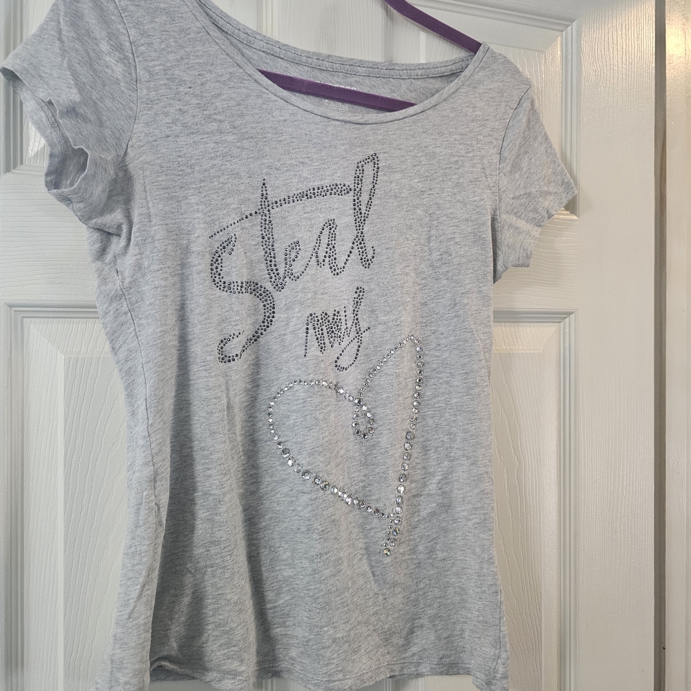 Express Heather Gray Cotton Tee
